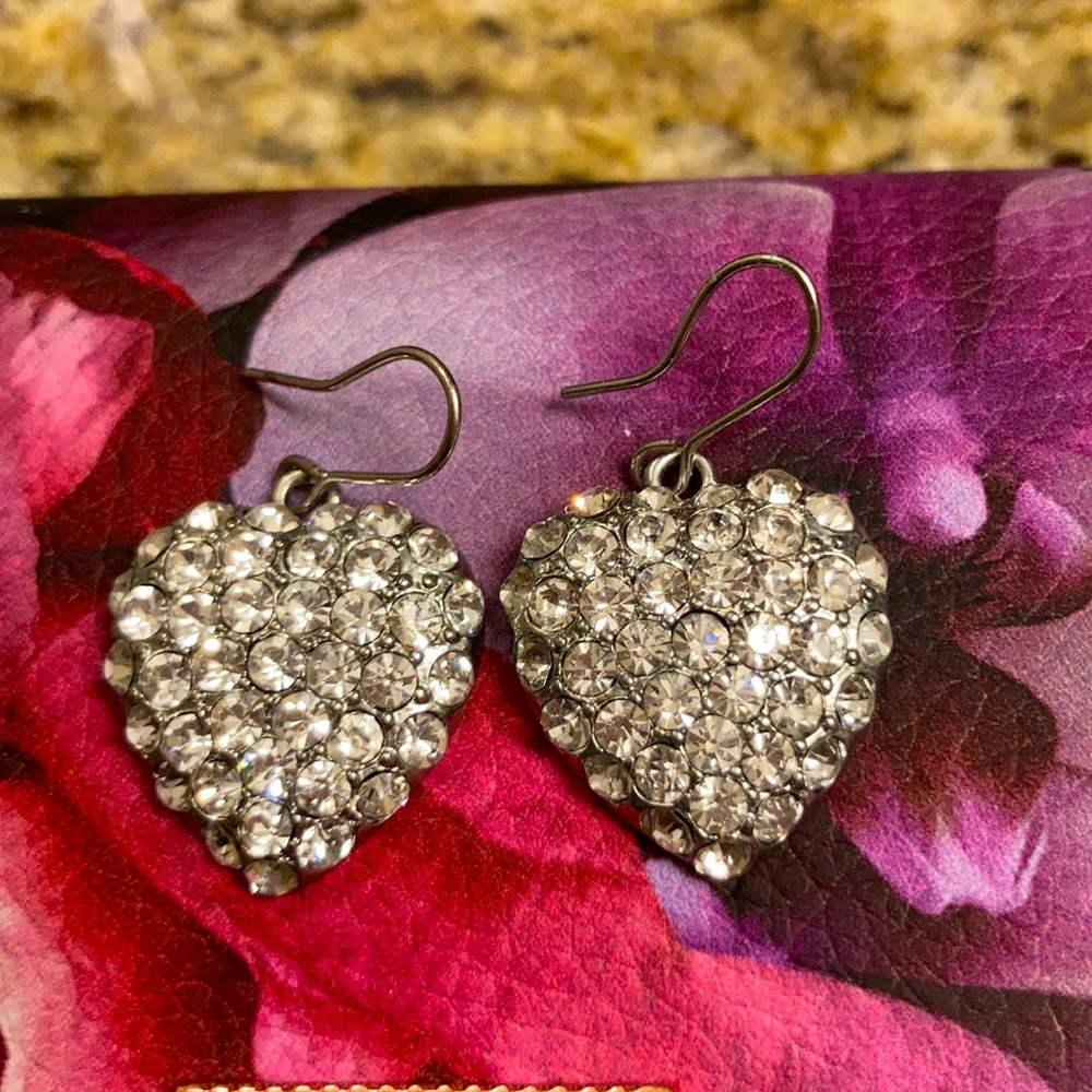 Sparkly Rhinestone Heart Shaped Earrings
